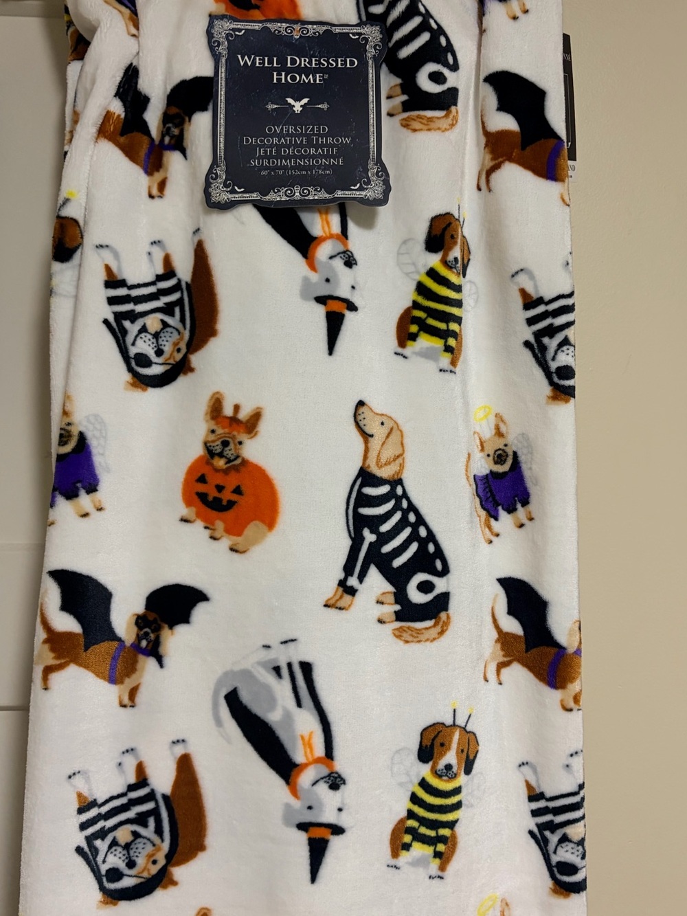 NWT - Halloween Dog Print Oversized Blanket 60X70